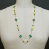 Malachite CZ  Stations Layering Necklace - Fiona II Necklace