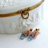 Blue/Pink Topaz, Amethyst, Lemon/Cherry Quartz, Peridot, Iolite Cluster Earrings - Fleur IV Earrings