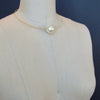 Huge Vintage Pearl Gold Vermeil Hoop Necklace - Gabrielle Necklace