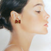 Le Papillon Post Earrings - Watermelon Tourmaline Butterfly Slices