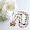 Multi Color Sapphire Necklace Tourmaline Butterfly Pendant - Le Papillon XXI Necklace
