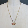Pink Green Watermelon Tourmaline Butterfly Necklace - Papillon XX Necklace