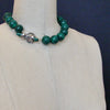Malachite Choker Necklace With Sterling Malachite Toggle - Monique Necklace