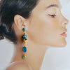 Sleeping Beauty Turquoise Chrysoprase Lapis Cluster Earrings - Morgaine II Duster Earrings