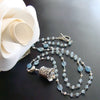 #4 Key to Your Heart Necklace - Aquamarine Sterling Silver Heart Bell Pendant
