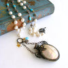 #4 Alana Necklace - MOP Scent Bottle Pearls Turquoise