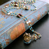 #3 Étaín Necklace - Turquoise Garnet Keshi Pearls Austro Hungarian Swan Fob