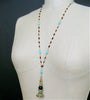 #7 Adrianna Necklace - Austro Hungarian Fob Garnets Turquoise