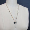 #6 Le Papillon XI Necklace - Blue Green Tourmaline Butterfly Tourmaline Stations Chain