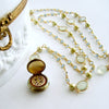 #3 Brezza Floreale II Necklace - Enamel Vinaigrette Scent Locket Blue Topaz Prehnite