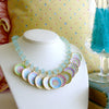 #2 China Doll Whimsical Cottage Necklace - Seafoam Chalcedony Miniature Plates