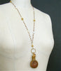 #7 Alora Necklace - Garnet Pearl Necklace Victorian Filigree Chatelaine Scent Bottle