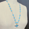 Bezel Set Turquoise & Faceted Rose de France Intaglio Necklace - Abruzzo Intaglio Necklace