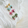 Watermelon Tourmaline Slices Pink Topaz Apatite Green Tourmaline Duster Earrings - Andrea III Earrings
