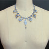 Kyanite Blue White Porcelain Bead Charm Necklace - Bluebelle IV Necklace