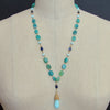 Chrysoprase Oval Nuggets Peruvian Blue Opal Kyanite Necklace - Molly III Necklace