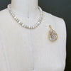 Champagne Mystic Moonstone With Removable Druzy Geode Pendant - Corine Choker Necklace
