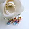 Blue/Pink Topaz, Amethyst, Lemon/Cherry Quartz, Peridot, Iolite Cluster Earrings - Fleur IV Earrings