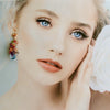 Blue/Pink Topaz, Amethyst, Lemon/Cherry Quartz, Peridot, Iolite Cluster Earrings - Fleur VIII Earrings