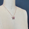 Pink Agate Butterfly Necklace - Papillon XIX Necklace
