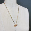 Pink Green Watermelon Tourmaline Butterfly Necklace - Papillon XX Necklace