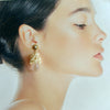 Rose Quartz Seed Pearl Cluster Earrings - Pétales de Rose IV Earrings