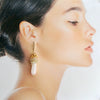 Selenite Teardrop Rock Crystal Cluster Earrings - Selena Earrings