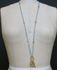 Diamond Turquoise Pave Lock Turquoise Citrine Amethyst Prasiolite, Topaz Intaglio Fob Necklace - Serrures D'Amour Necklace
