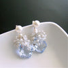 #2 Diana Cluster Earrings - Sky Blue Topaz Pearls Moonstone