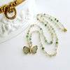 #4 Le Papillon XII Necklace - Green Tourmaline Butterfly Pastel Tourmaline