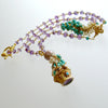 #4 Lucy Necklace - 18KYG Lucy Fob Sleeping Beauty Turquoise Amethyst Mystic Moonstone