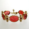 #1 Acireale Intaglio Bracelet - Salmon Intaglios Rubies Pearls