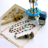 #5 Adrianna Necklace - Austro Hungarian Fob Garnets Turquoise