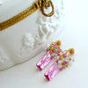 #3 Delphine III Earrings - Pink Topaz Baguette Cluster Earrings
