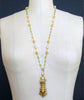 #8 Juliana Scent Bottle Necklace - Peridot & Pink Pearls