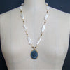 #7 Florentina Necklace - Biwa Pearls Pyrite Basalt Cameo