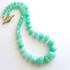 #1 Courtney Necklace - Smooth Chrysoprase Matinee Necklace Opal Inlay Toggle