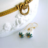 #1 Chantilly Emerald Green Earrings - Baroque Pearls Green Onyx
