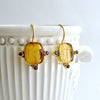 #2 Citerna Earrings - Citrine Glass Intaglio Amethyst Earrings