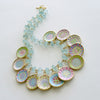 #1 China Doll Whimsical Cottage Necklace - Seafoam Chalcedony Miniature Plates