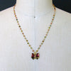#5 Le Papillion Necklace - Tourmaline Watermelon Tourmaline Butterfly