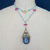 #12 Ainsley Necklace - Turquoise Pink Topaz Austro Hungarian Chatelaine Scent Bottle