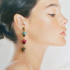 Watermelon Tourmaline Slices Pink Topaz Apatite Green Tourmaline Duster Earrings - Andrea III Earrings