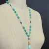 Chrysoprase Oval Nuggets Peruvian Blue Opal Kyanite Necklace - Molly III Necklace