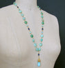 Chrysoprase Coins Peruvian Blue Opal Kyanite Necklace - Molly II Necklace