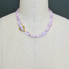 Orchid Kunzite Nuggets Amethyst Choker Necklace Shell Inlay Toggle - Orianne V Necklace
