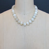 White Moonstone Choker Necklace with Abalone Inlay Toggle - Selene Necklace