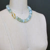 Aquamarine Rondelles Inlay Opal MOP Toggle Choker Necklace - Brynn V Necklace
