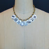 Mother of Pearl Scrimshaw Étrange Token Charm Necklace - Calliope Necklace