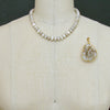 Champagne Mystic Moonstone With Removable Druzy Geode Pendant - Corine Choker Necklace